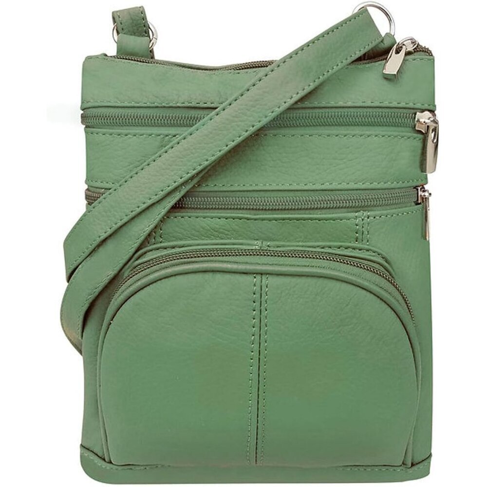 Women’s RFID-Blocking Crossbody Leather Bag Adjustable Pockets Organizer